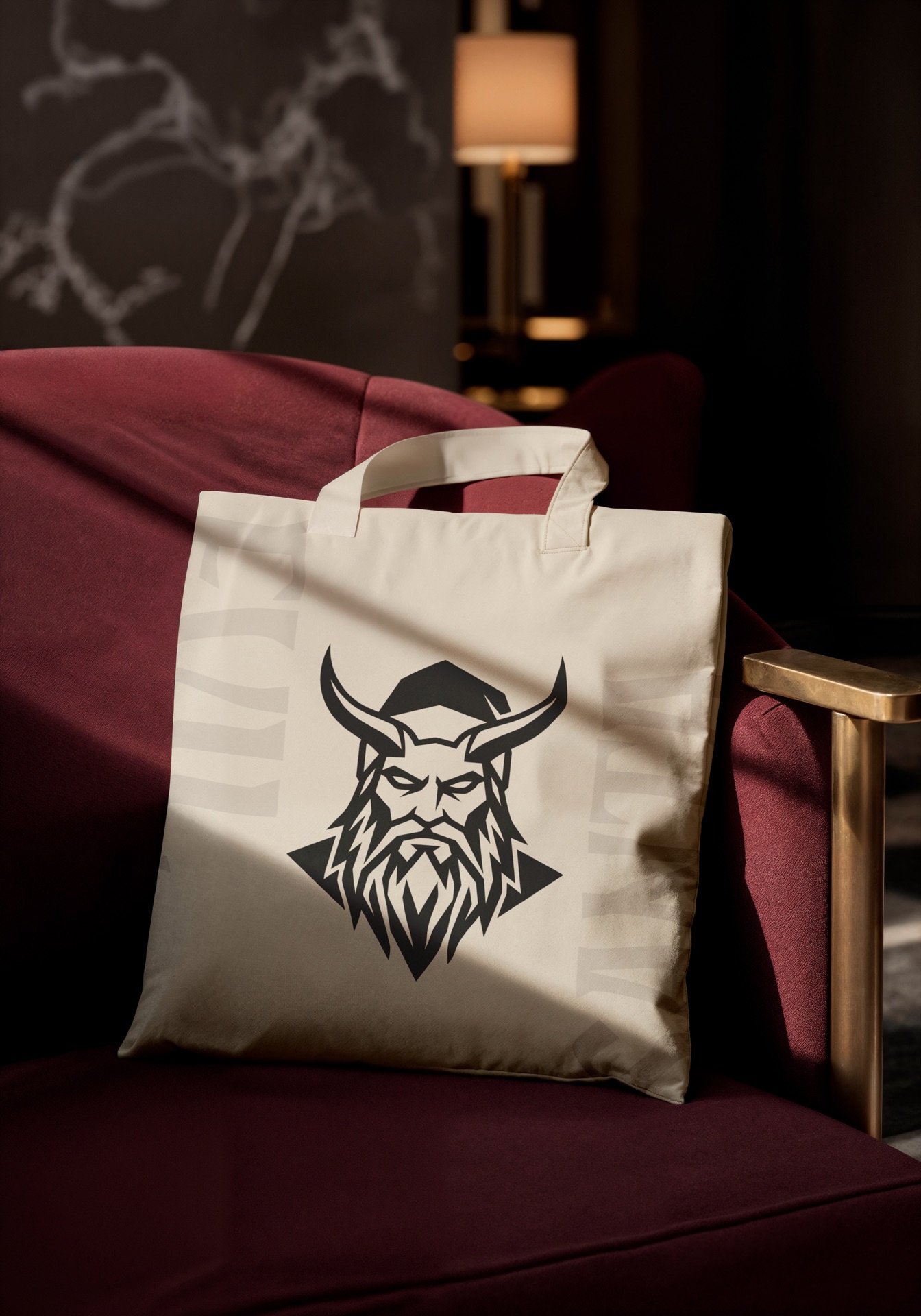 Evil Santa tote bag merchandise mockup