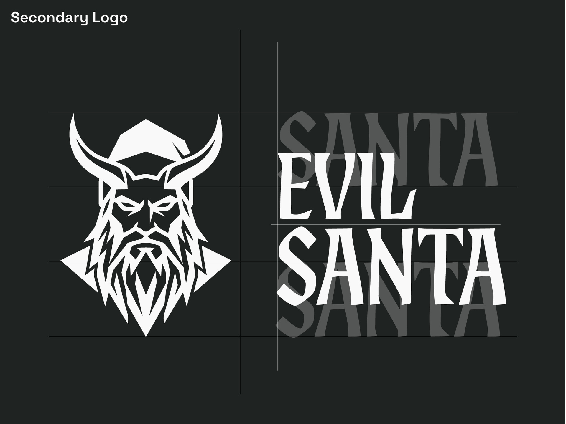 Evil Santa secondary logo — dark version