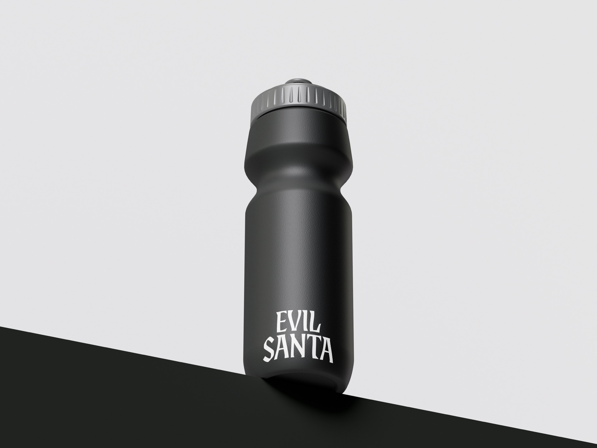 Evil Santa sport bottle mockup standing