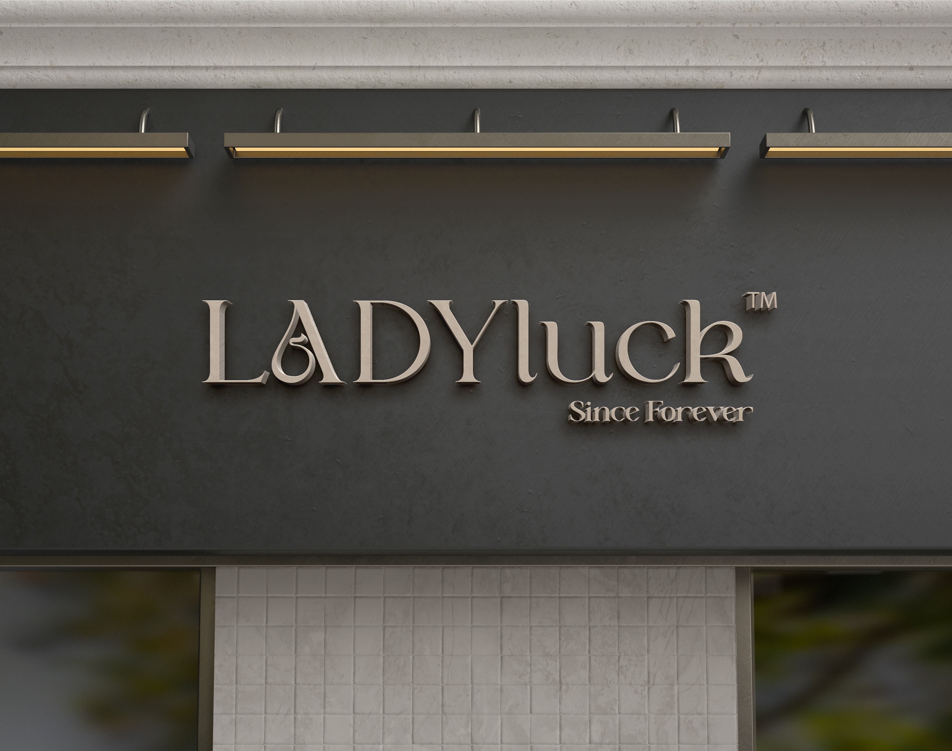 LADYluck storefront signage