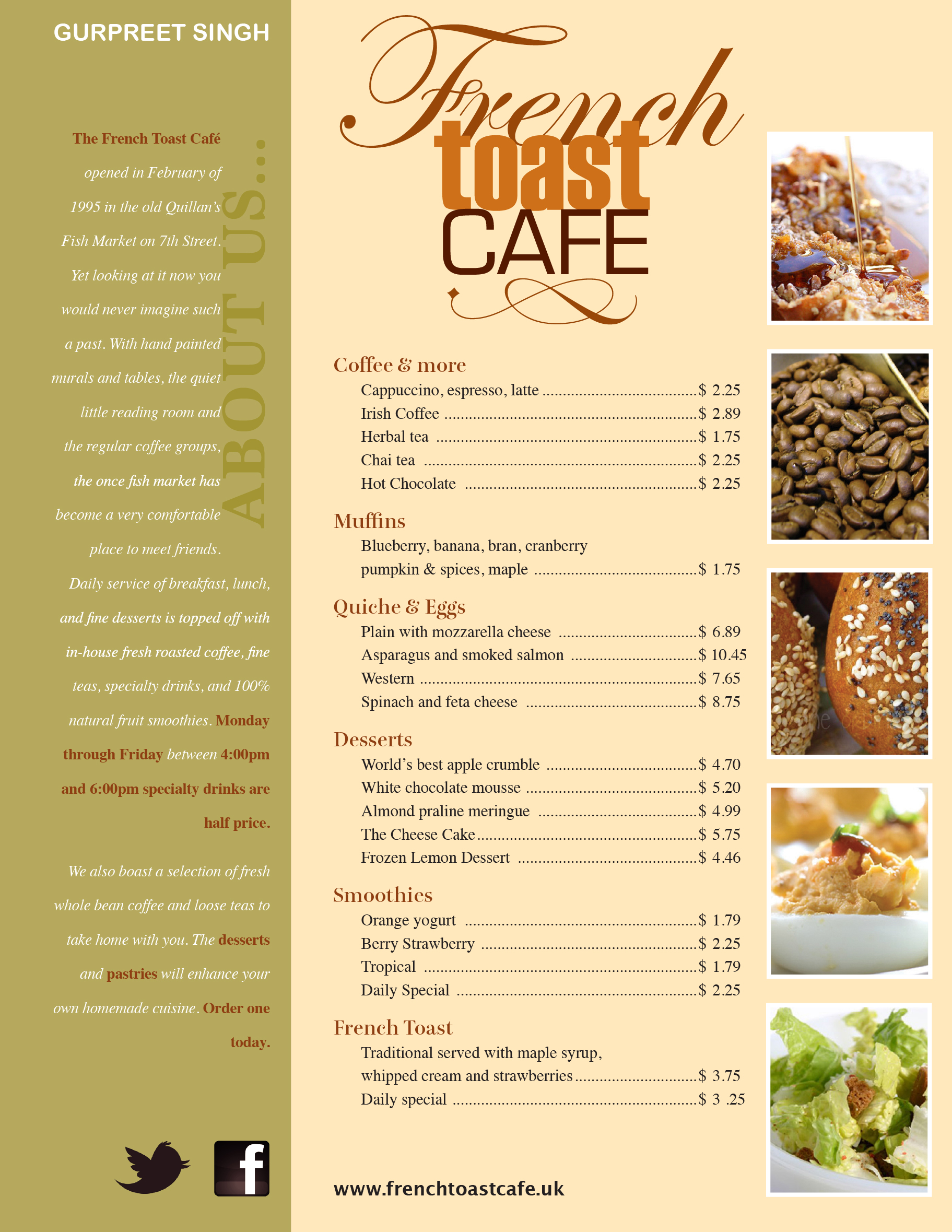 French Toast Café Menu